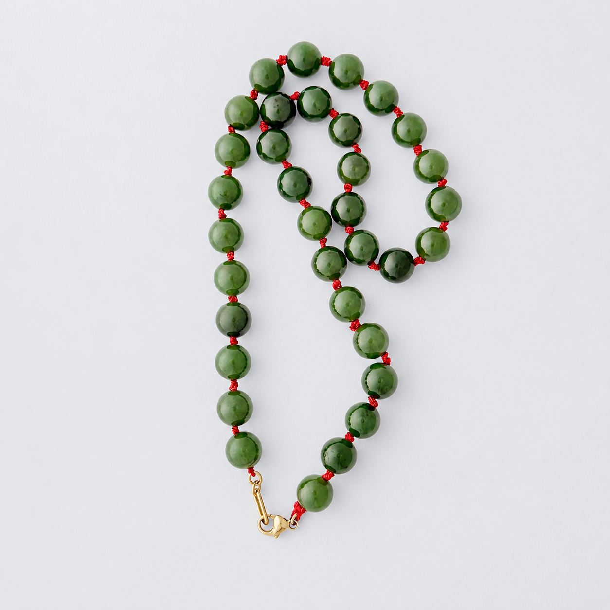 Natural Green Jade Bead Necklace