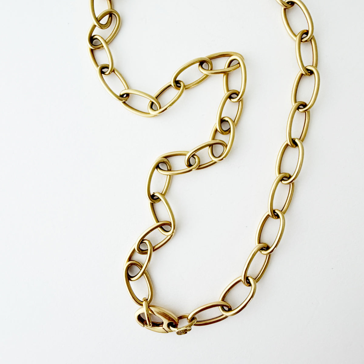 14K Yellow Gold 9 mm Oval Link Necklace - 20 inch