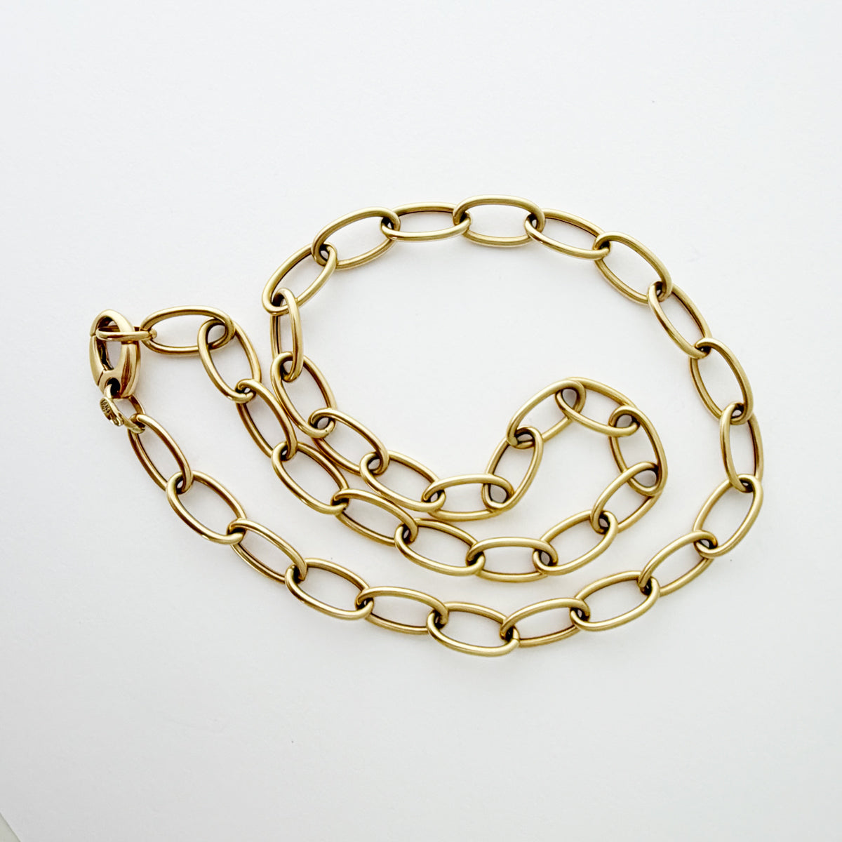 14K Yellow Gold 9 mm Oval Link Necklace - 20 inch