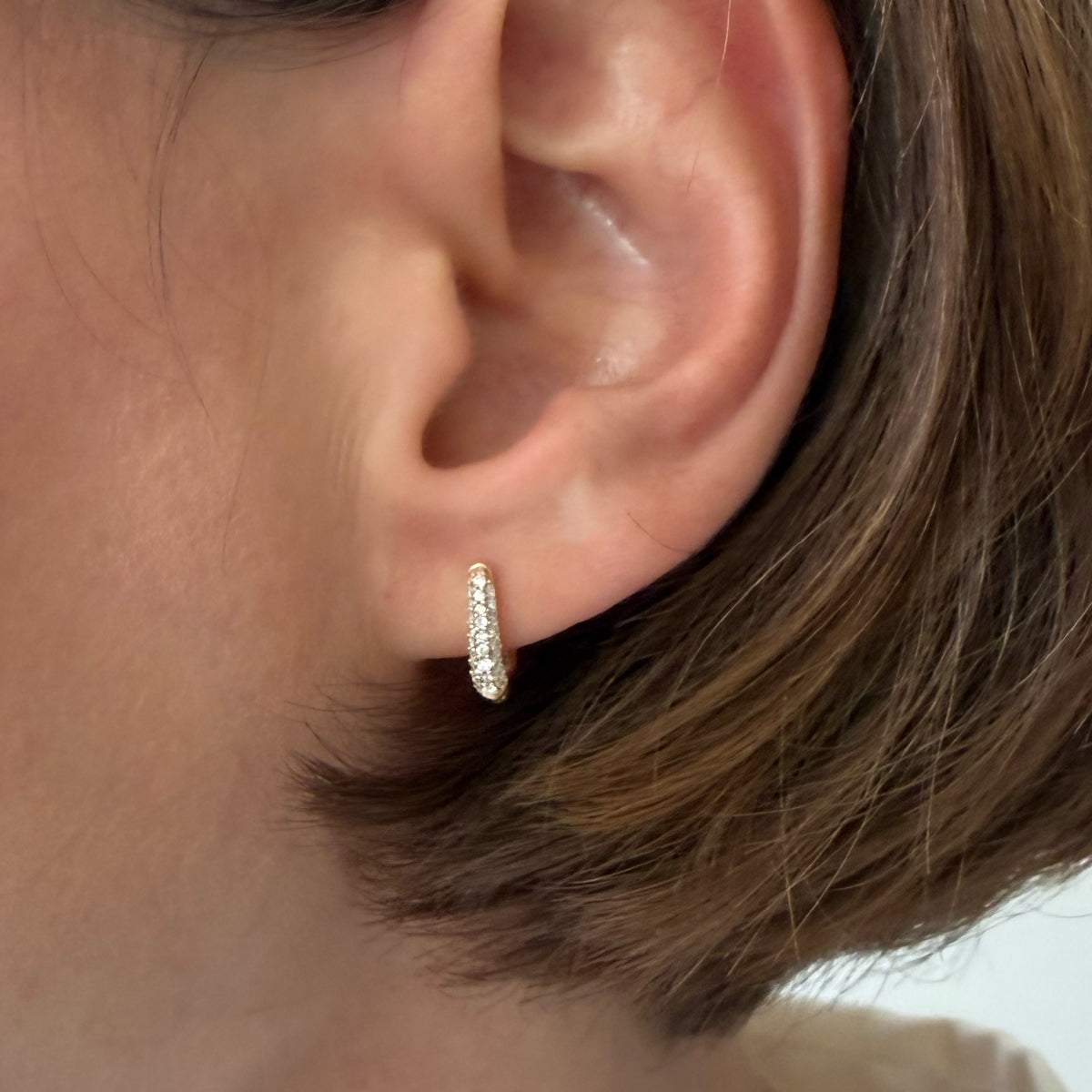 14K Yellow Gold 1/5 CTW Lab-Grown Diamond Hoop Earrings