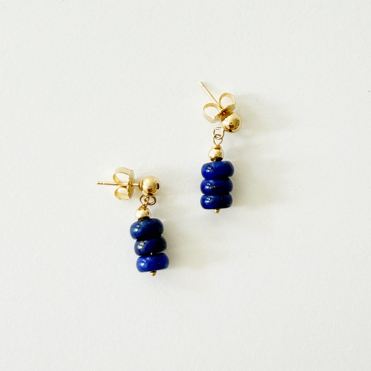 14K Lapis Drop Earrings