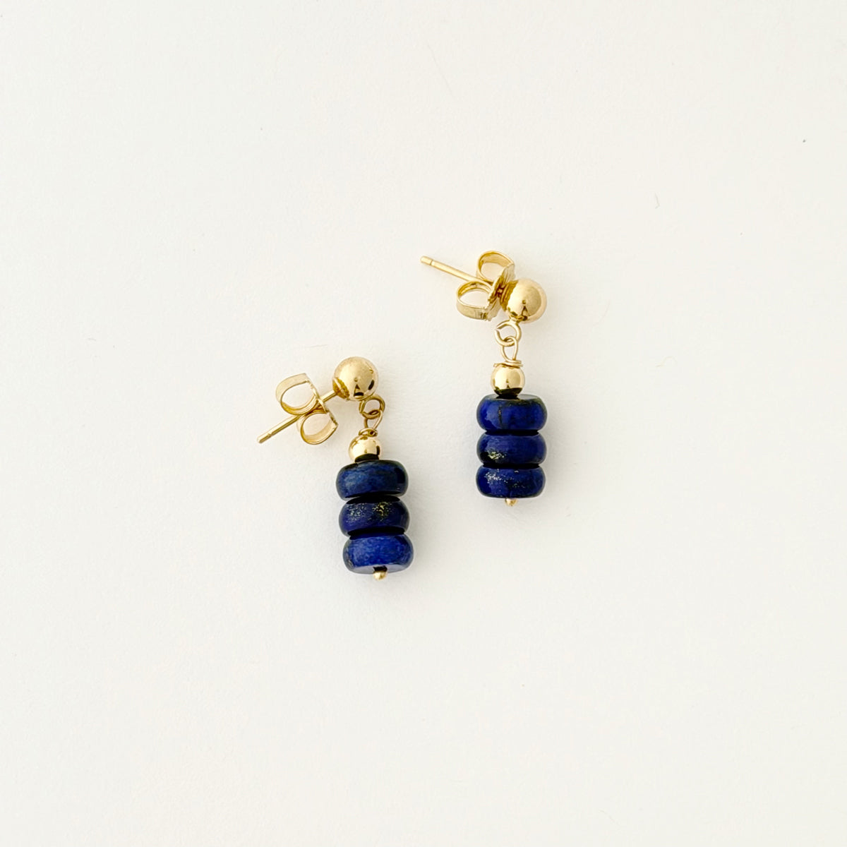 14K Lapis Drop Earrings