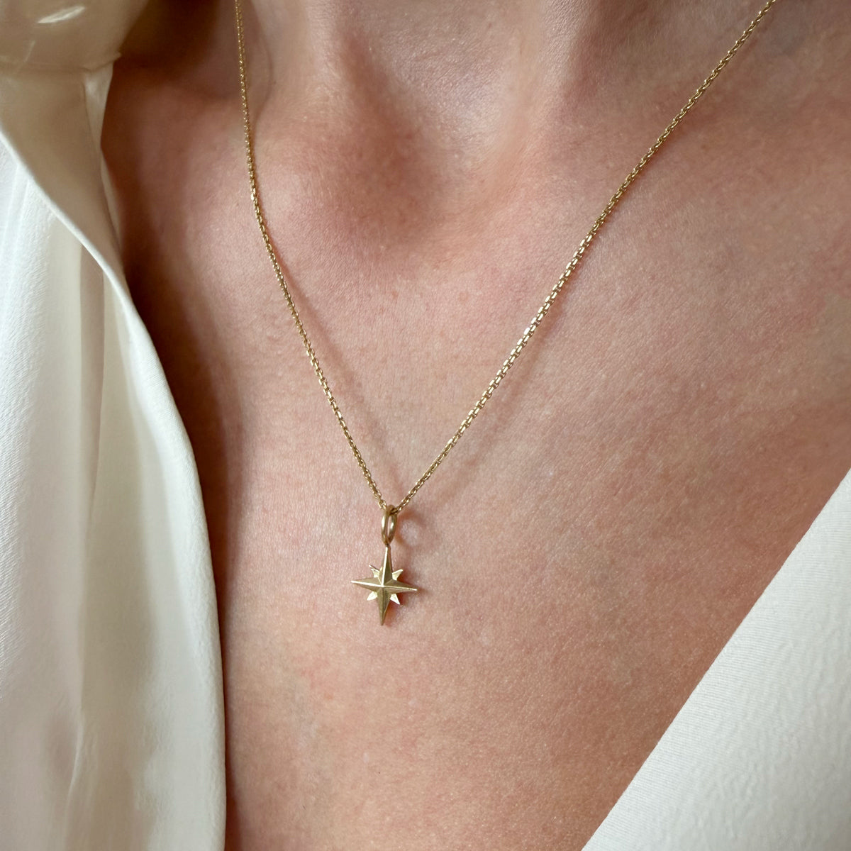 14K Gold North Start Charm