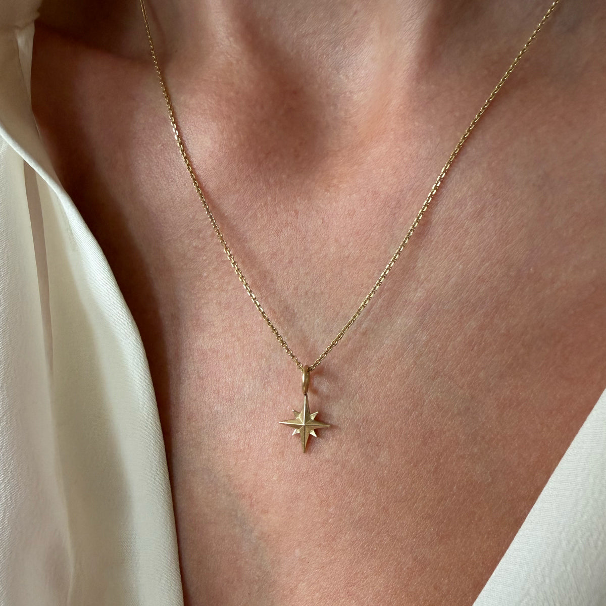 14K Gold North Start Charm