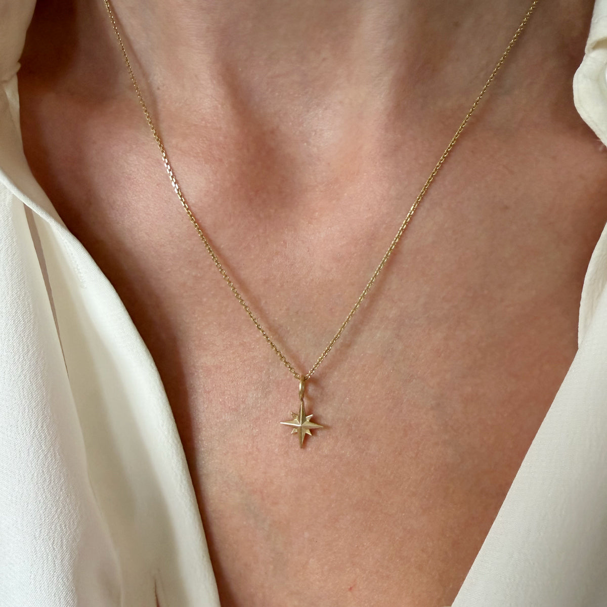14K Gold North Start Charm