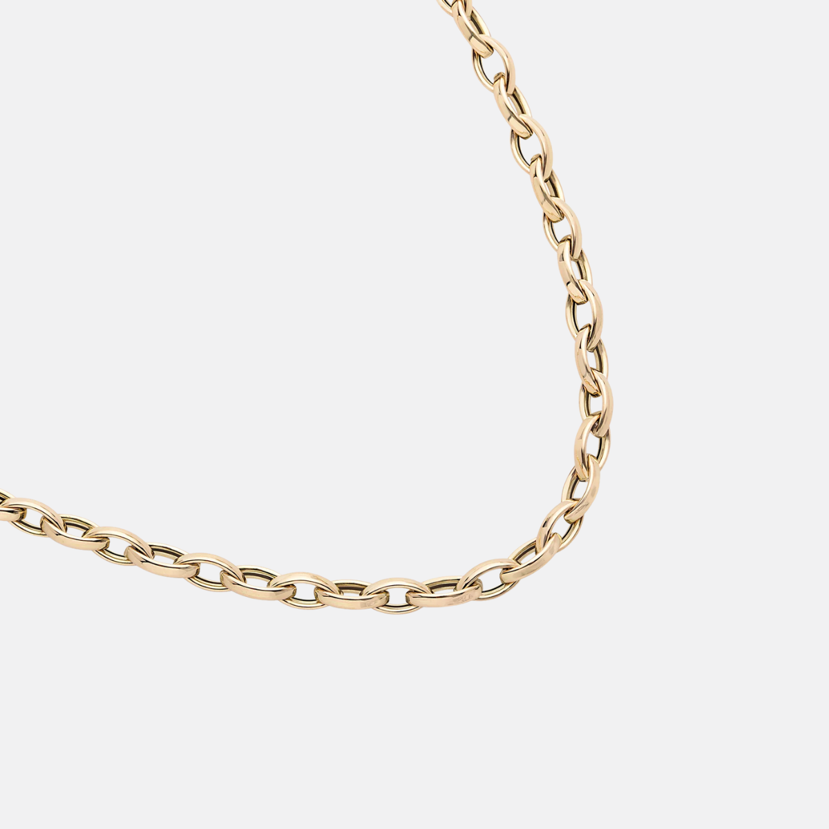 14K Marquis Link Belcher Chain with Charm Holder