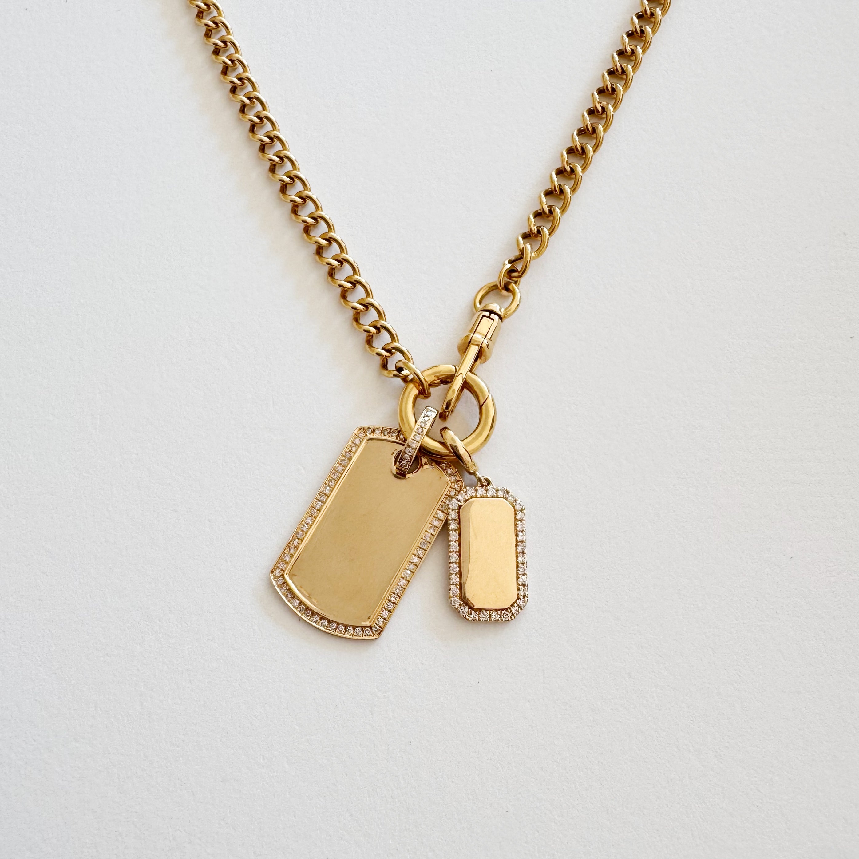 14K Fancy Curb Chain w/ Double Clasp