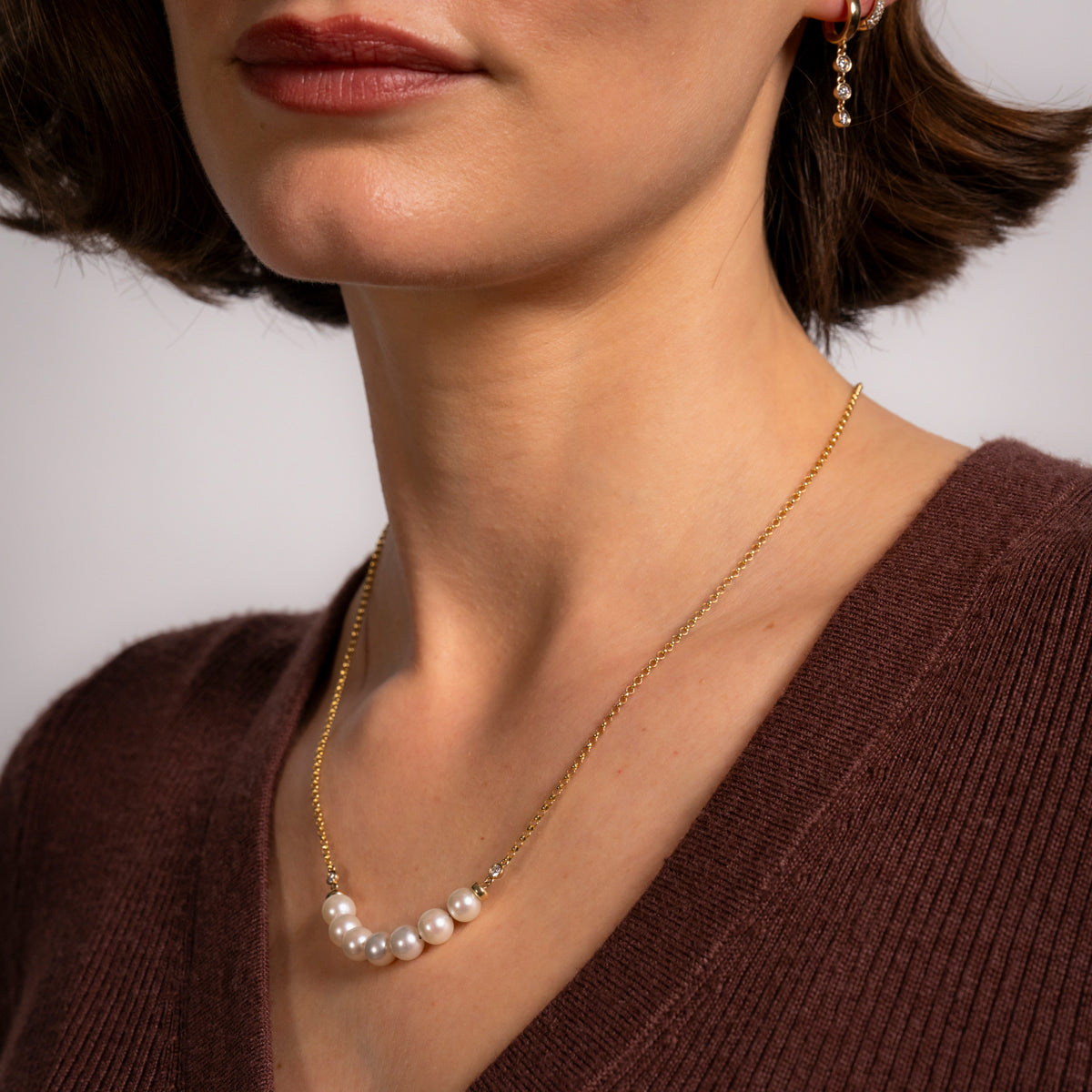 14K Pearl and Diamond Necklace