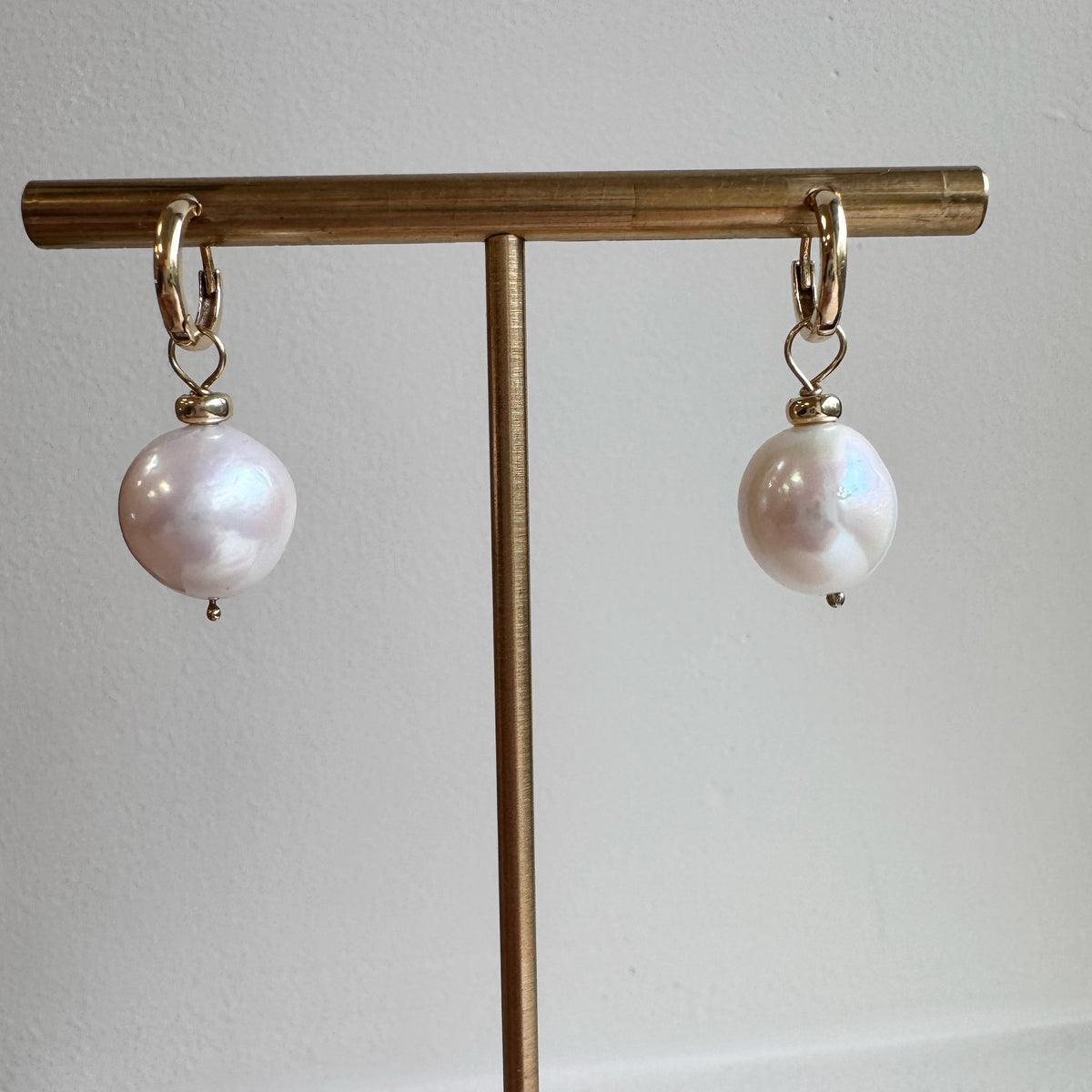 Fresh Water Pearl Huggie Earrings