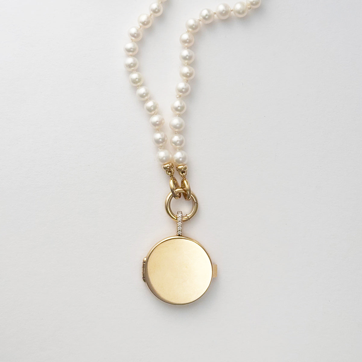 Pearl Necklace with Charm Holder