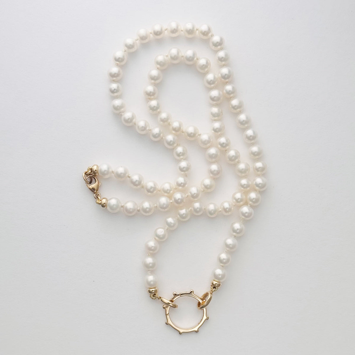 Pearl Necklace with Charm Holder
