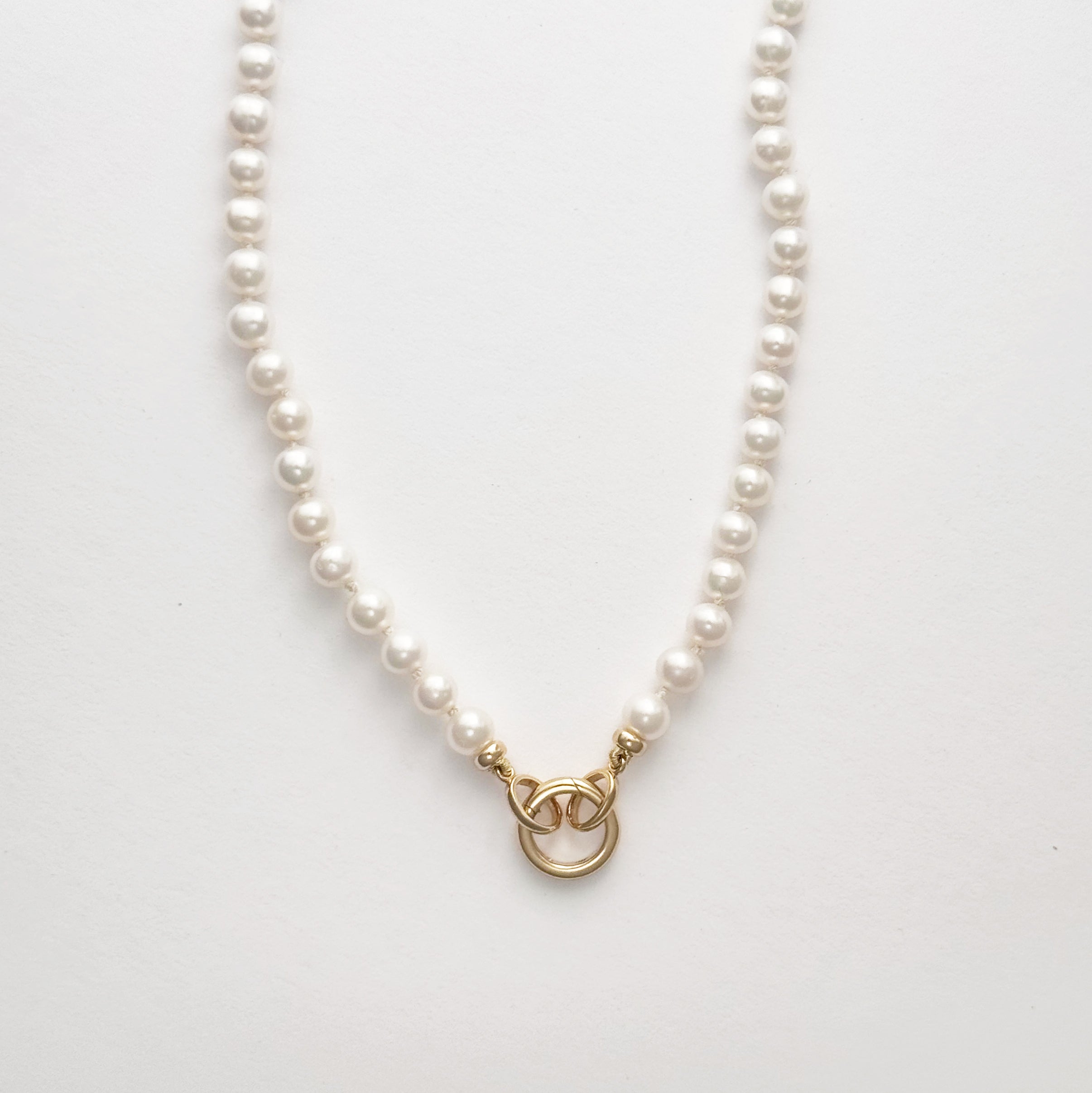Pearl Necklace with Charm Holder