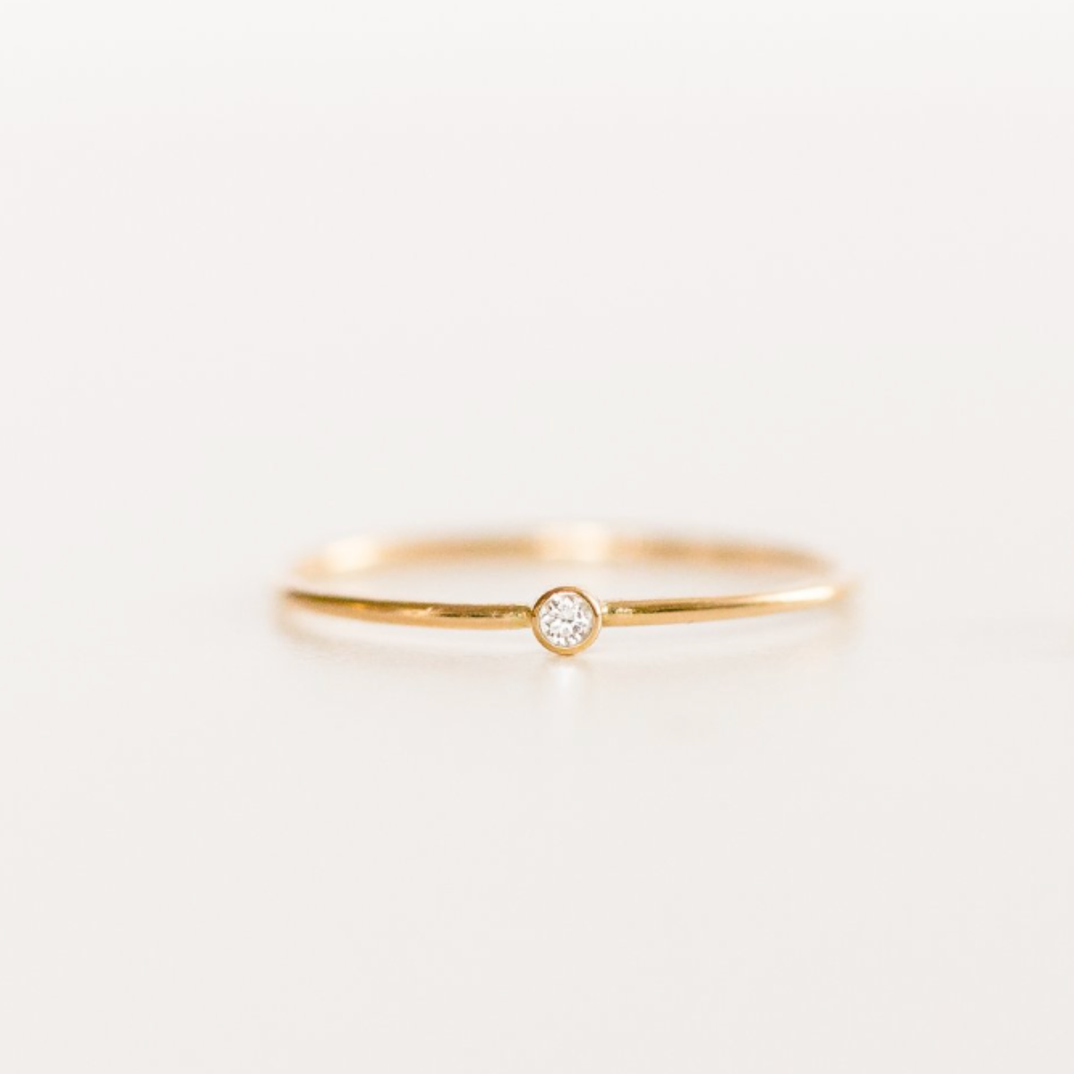 14K Yellow Gold Petite Diamond Ring - Sample Sale