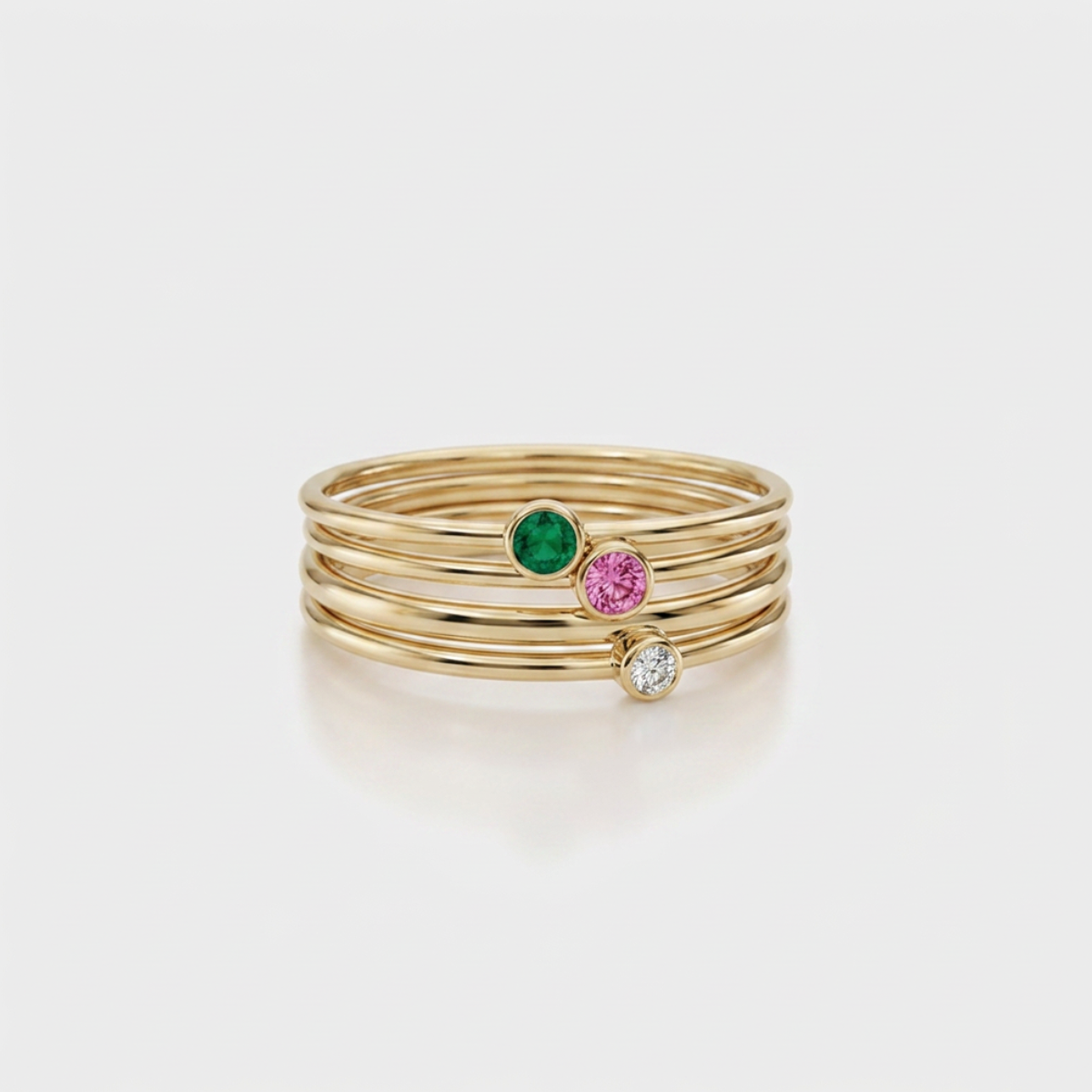 14K Tiny Birthstone Ring