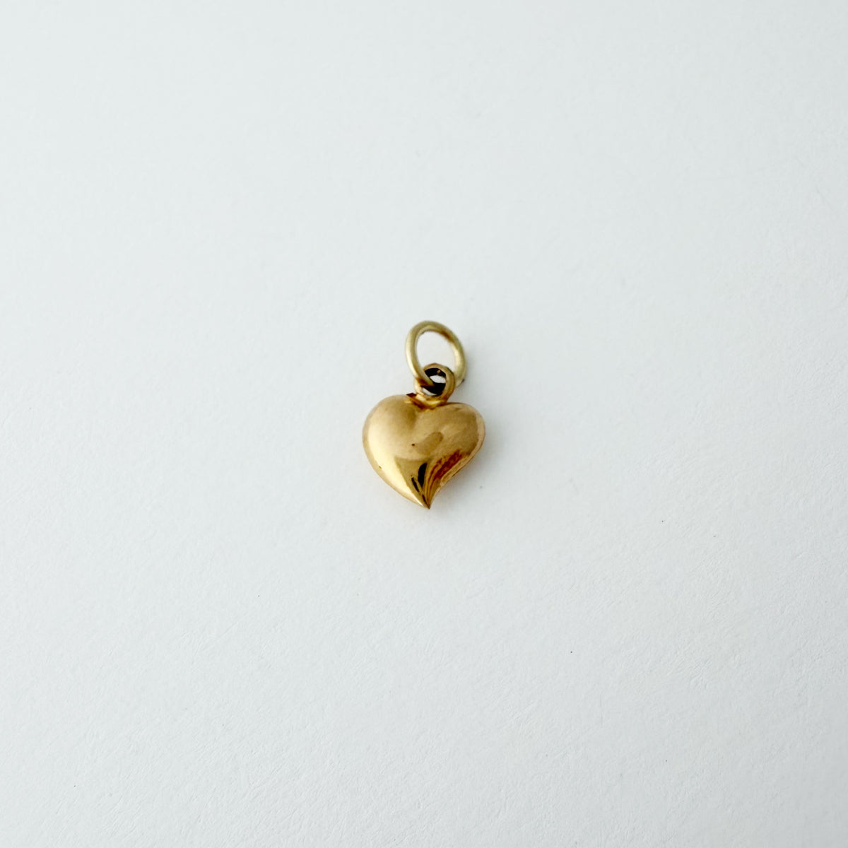 14K Yellow Puff Heart Charm
