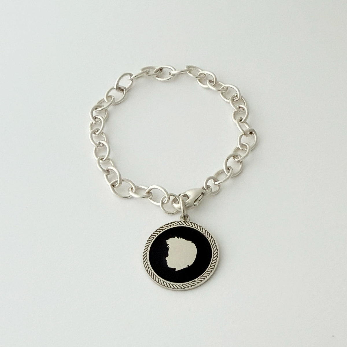 Sterling Silver Enamel Charm Bracelet - 6.25 inches
