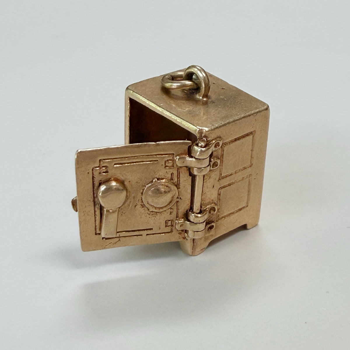 14K Gold Vintage 3D Vault Charm