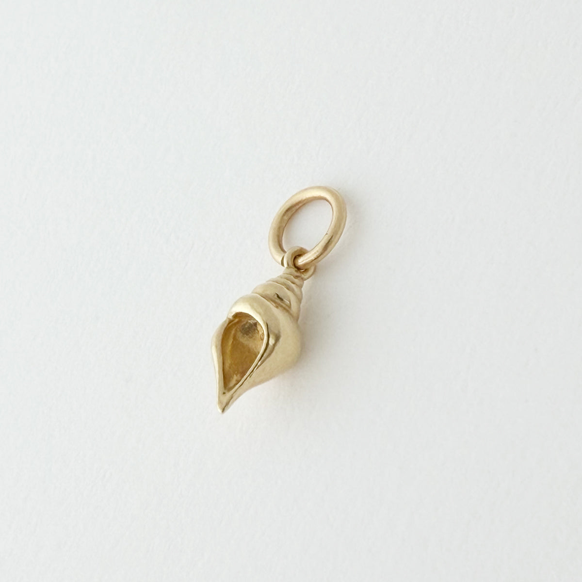 14K Gold 3D Sea Shell Charm