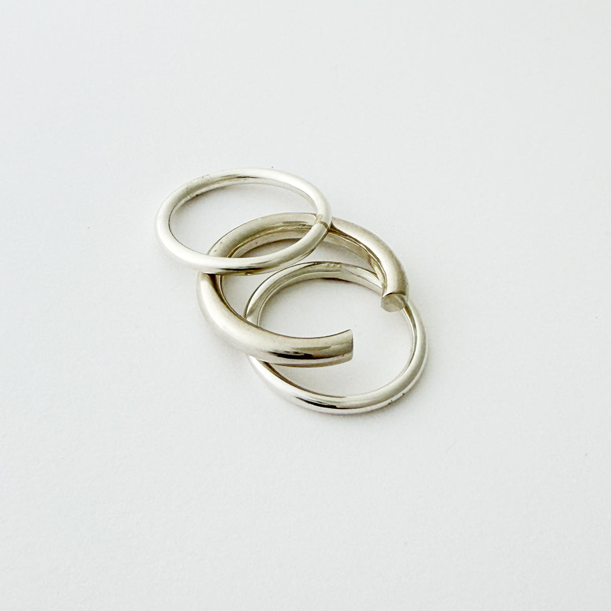 Sterling Silver Three Ring Set - Size 6