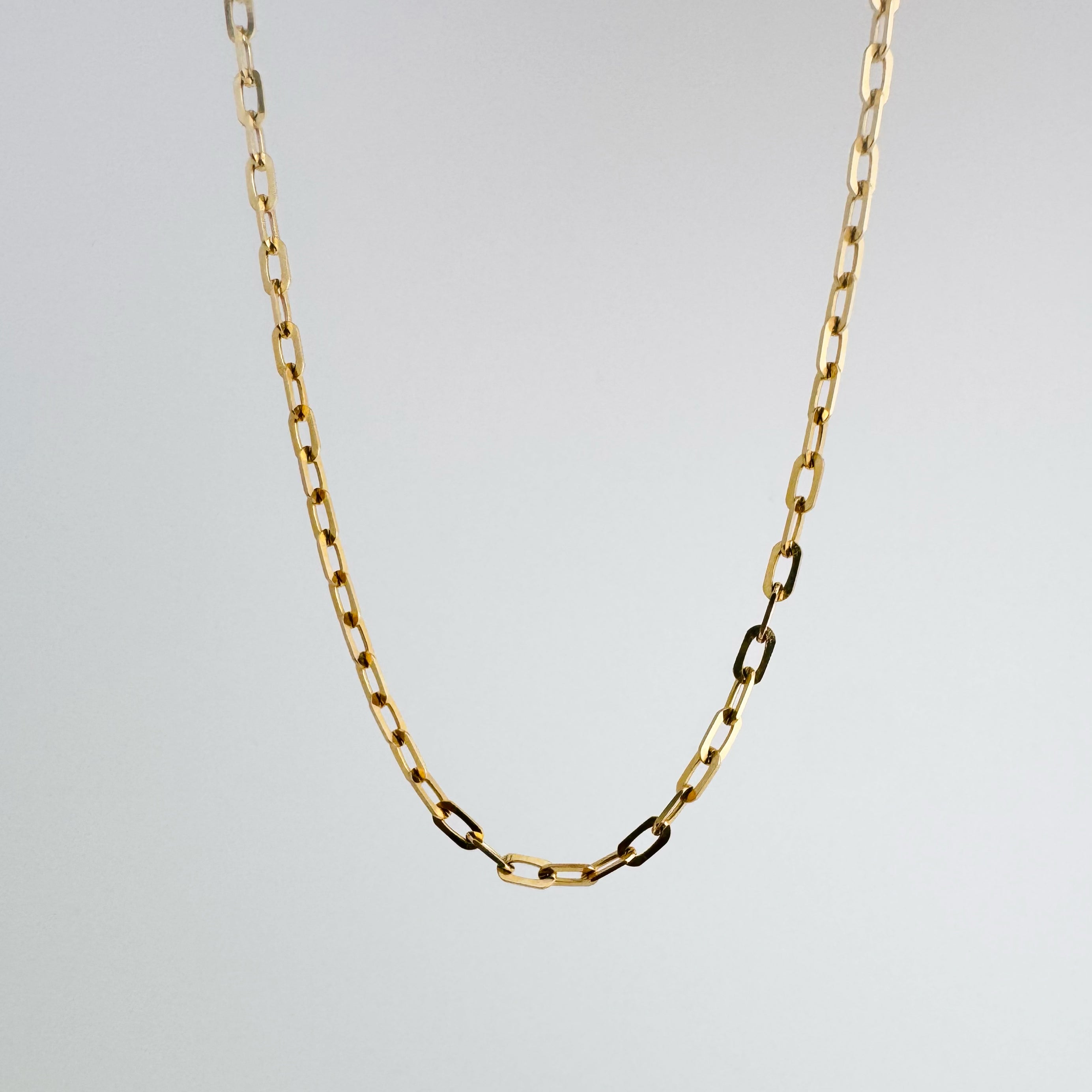 14K Square Link Cable Chain - 24 inches