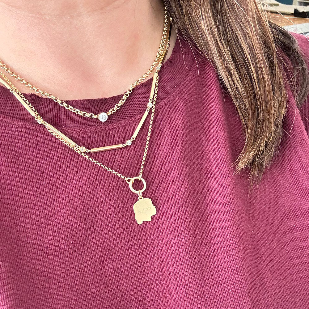 Standard Rolo Chain Necklace with Charm Holder - Vana Chupp Studio