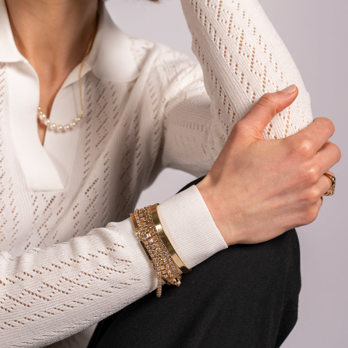 Button Back Diamond Bracelet