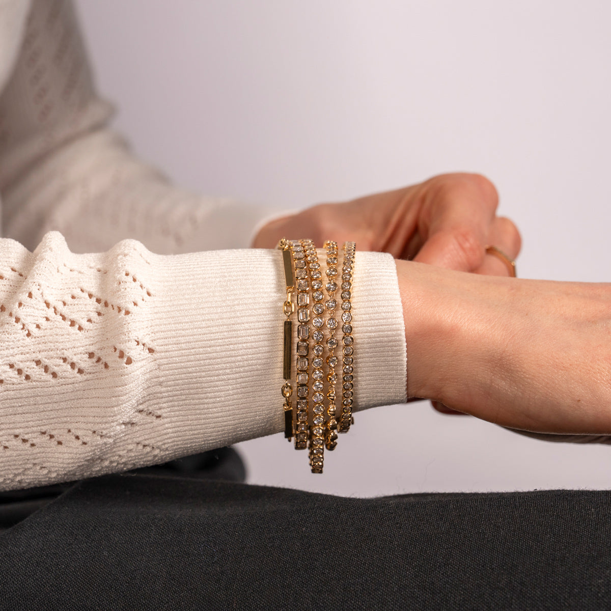 Button Back Diamond Bracelet