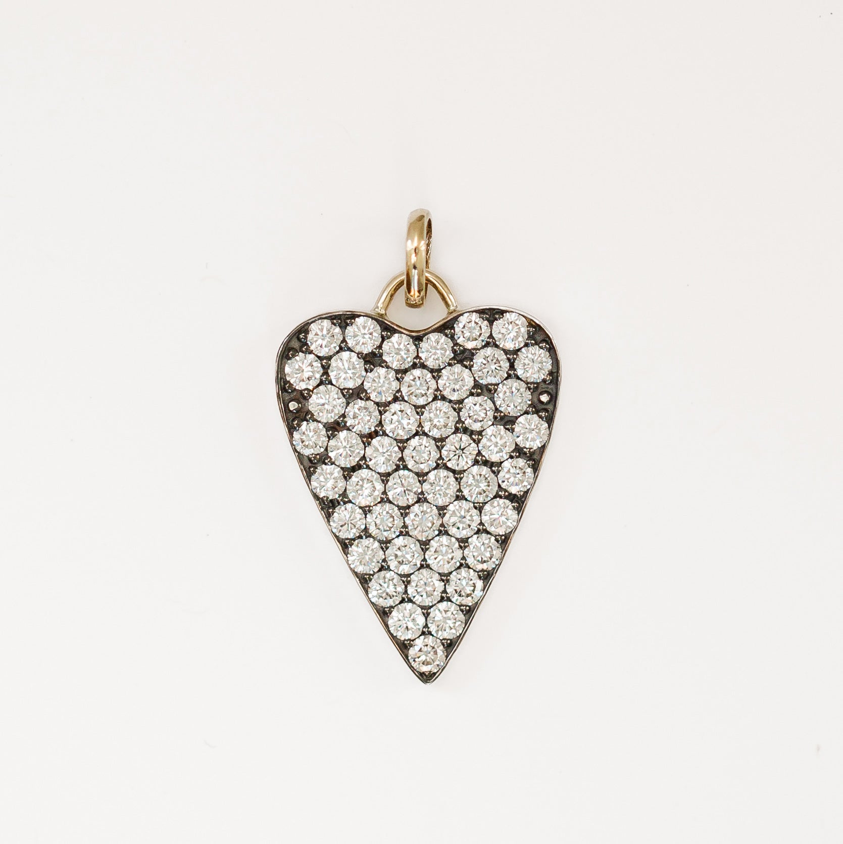 The Large Elongated Pavé Heart Pendant