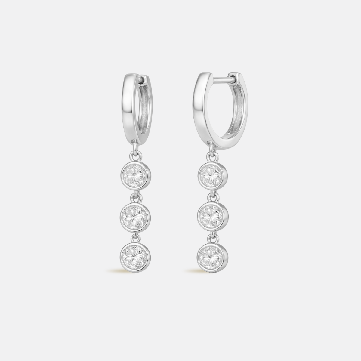 The Button Back Diamond Trio Huggies