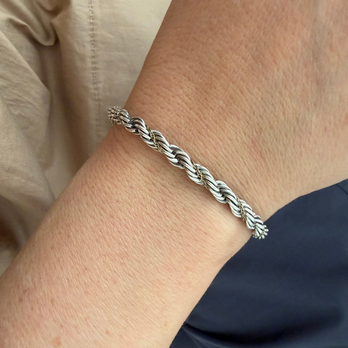 Tiffany & Co. Vintage Twisted Rope Chain Bracelet - 7.5 inch