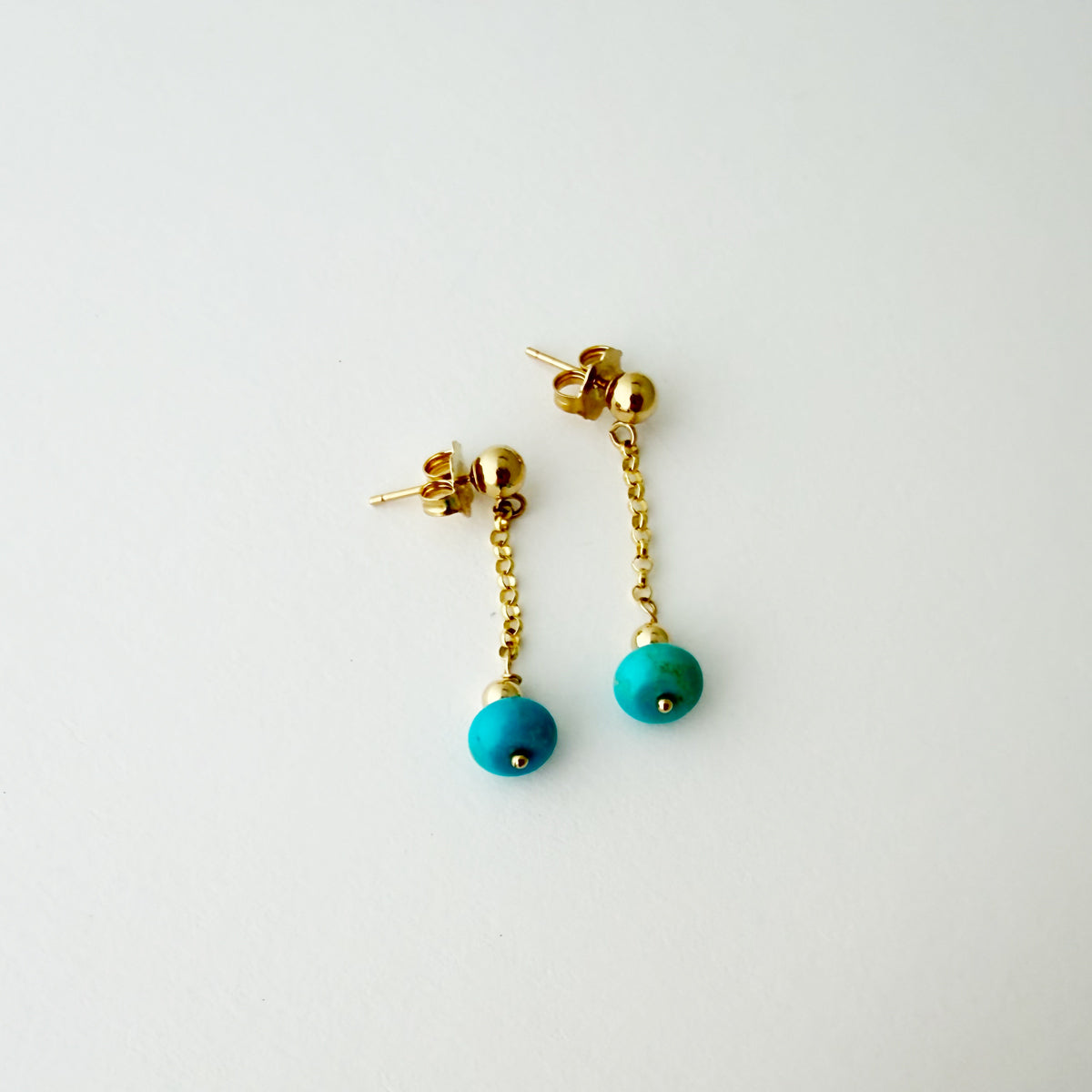 14K Turquoise Drop Earrings
