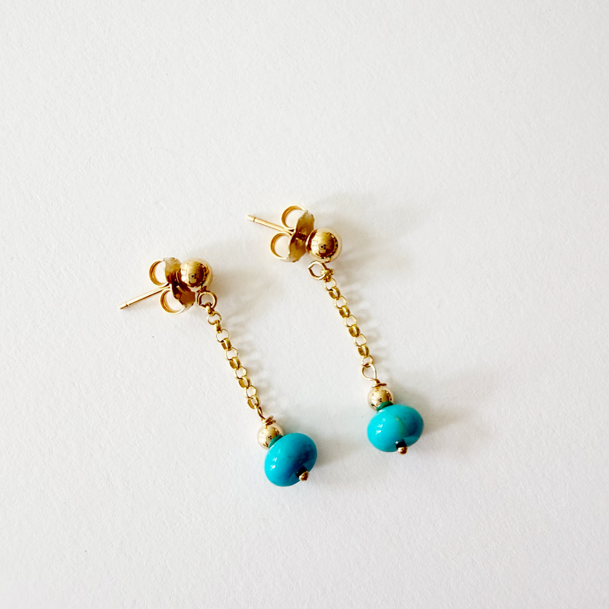 14K Turquoise Drop Earrings