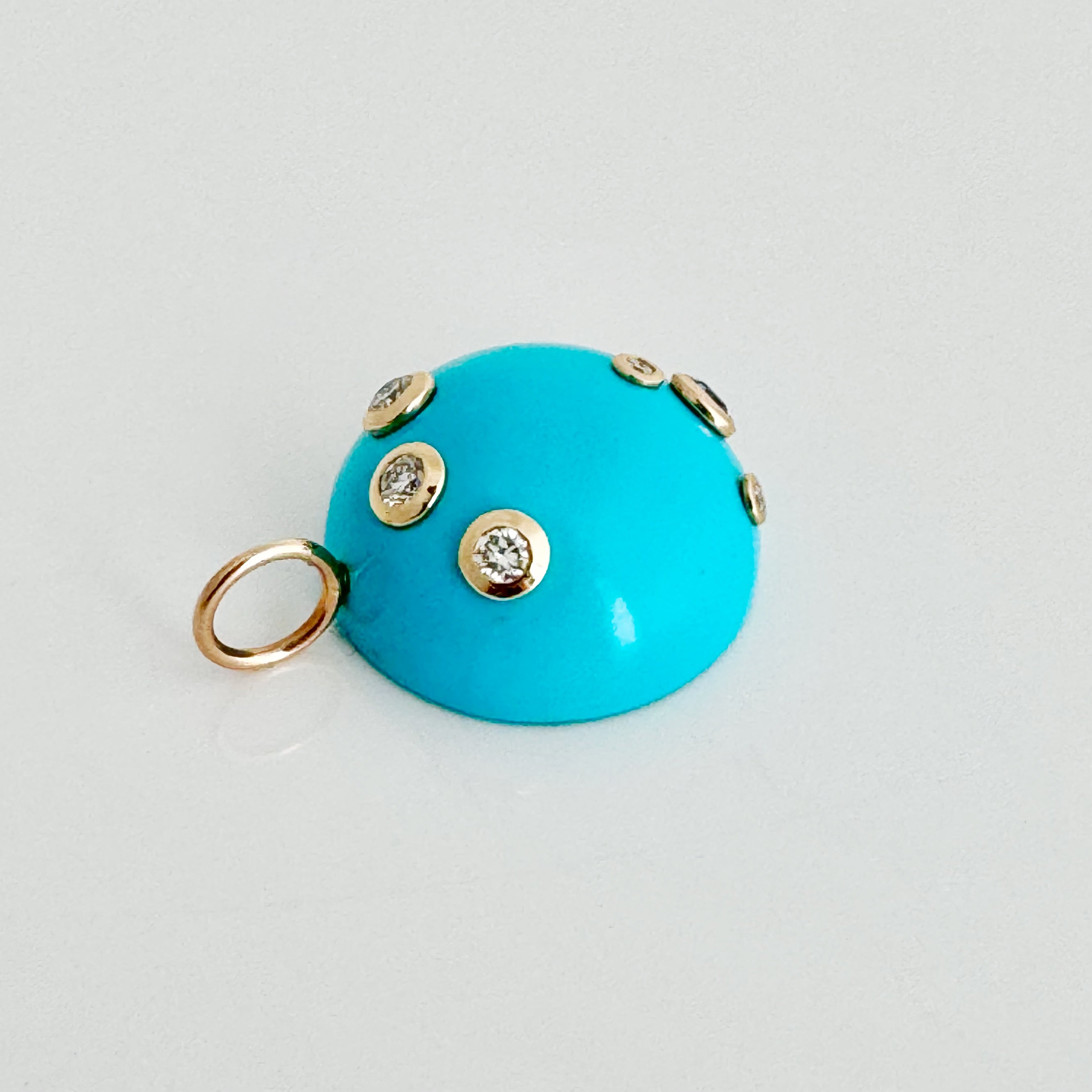 14K Turquoise with Sapphires Charm