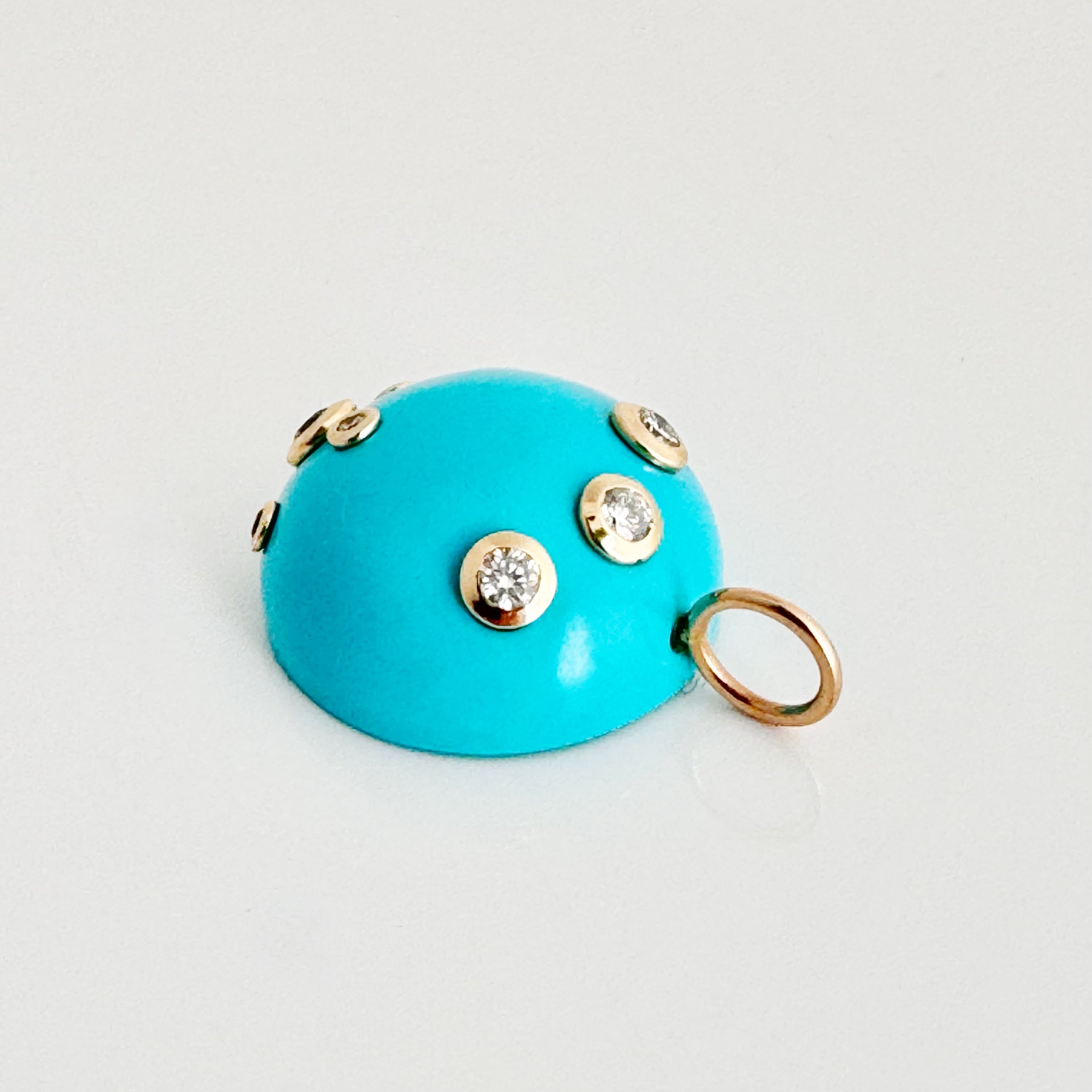 14K Turquoise with Sapphires Charm