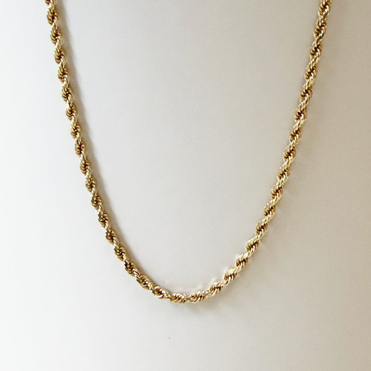 14K Gold Vintage Twisted Chain Necklace - 23.5 inches