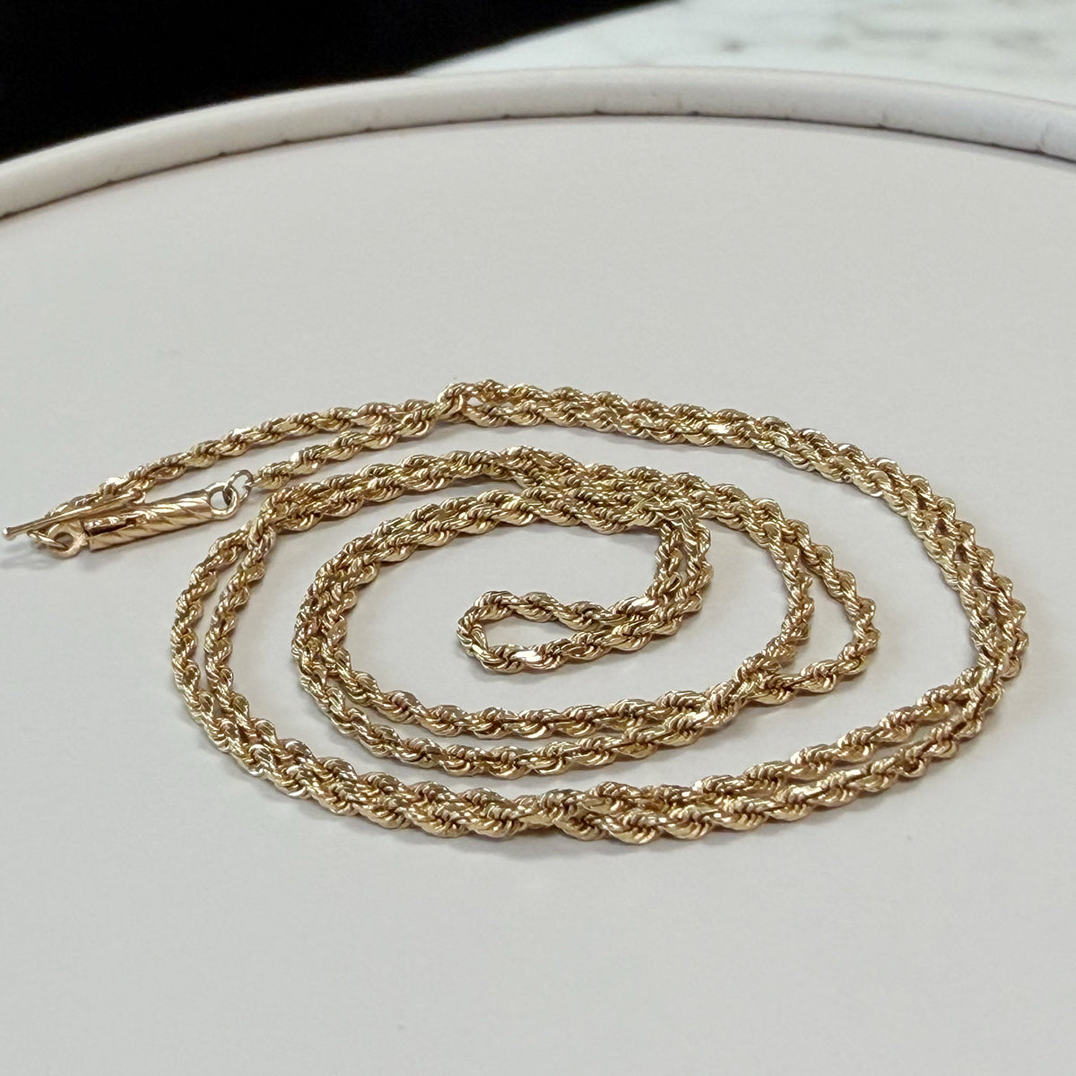 14K Gold Vintage Twisted Chain Necklace - 23.5 inches
