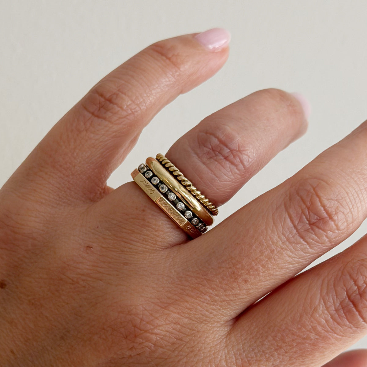 14K Rope Ring - size 6