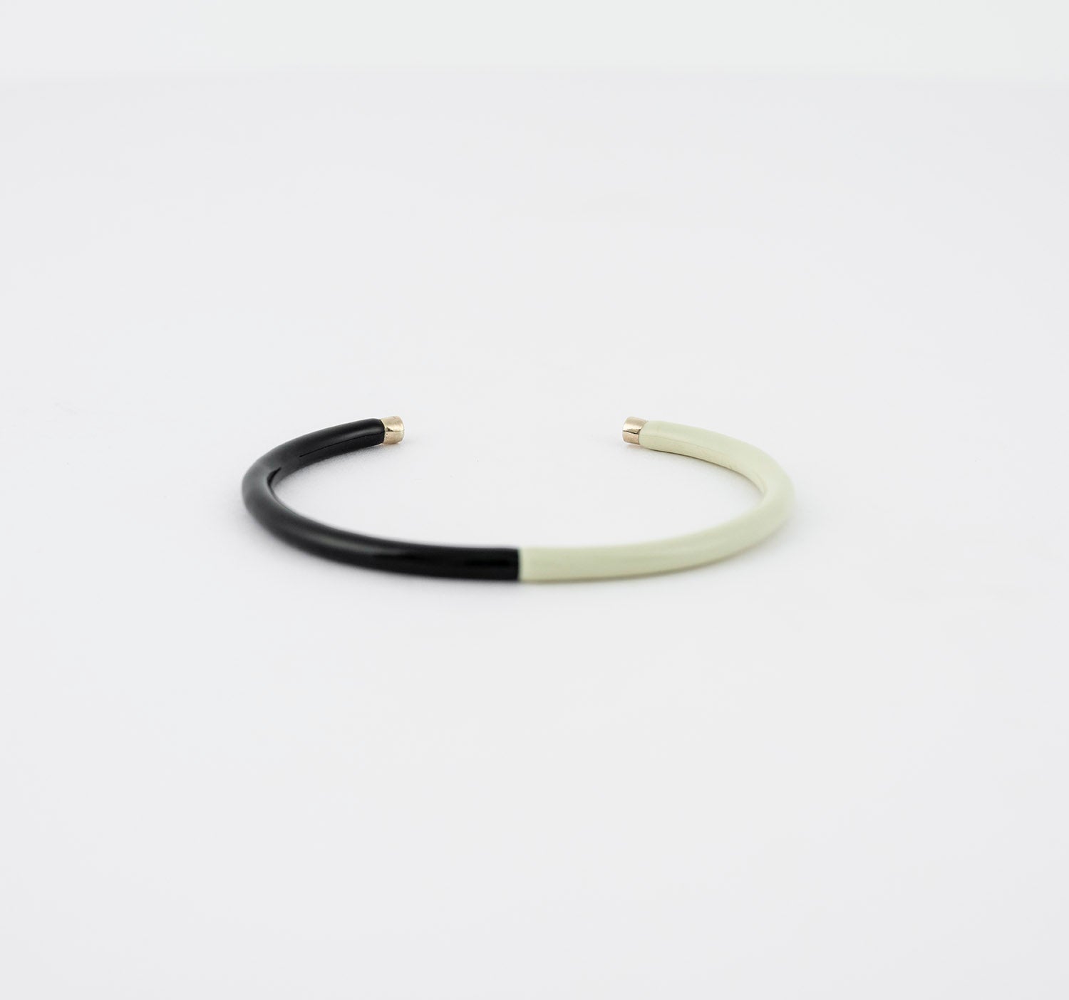 Black & White Round Enamel Cuff Bracelet