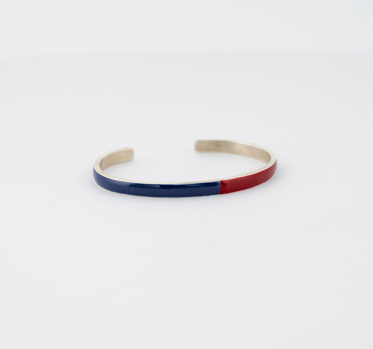 Blue & Red Enamel Cuff Bracelet