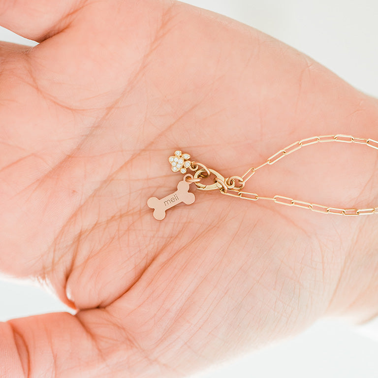 Pave Diamond Petite Paw Print Charm - Vana Chupp Studio