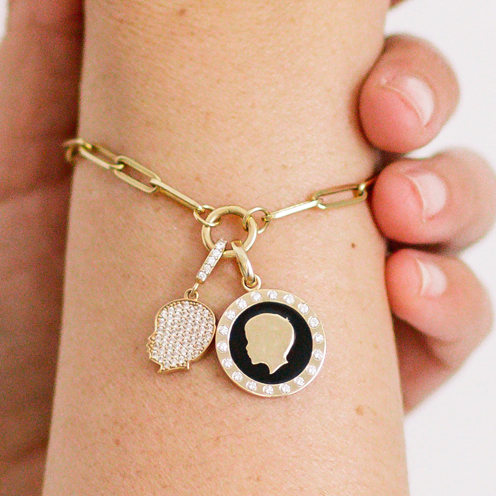 Heavy Weight Paper Clip Bracelet with Charm Holder - Vana Chupp Studio