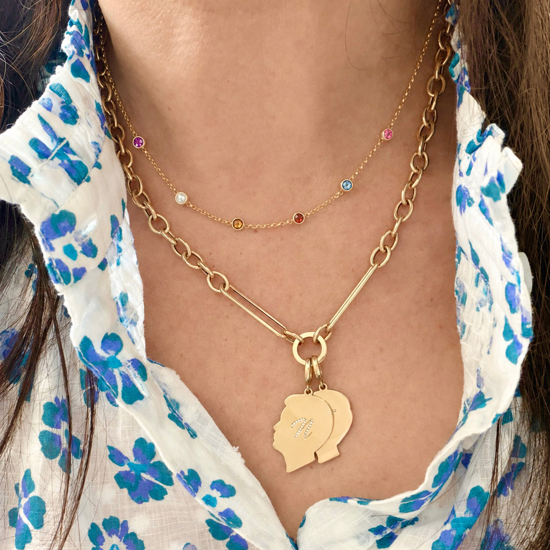 14K Gold Dainty Birthstone Necklace
