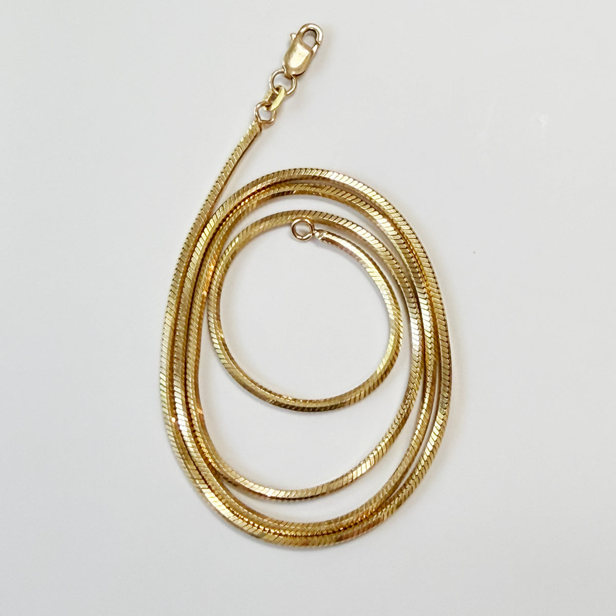 14K Gold Vintage Snake Chain Necklace - 22 inch