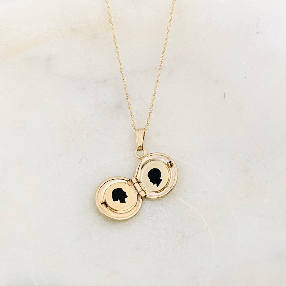 Gold Filled The Petite Silhouette Locket Necklace - Vana Chupp Studio