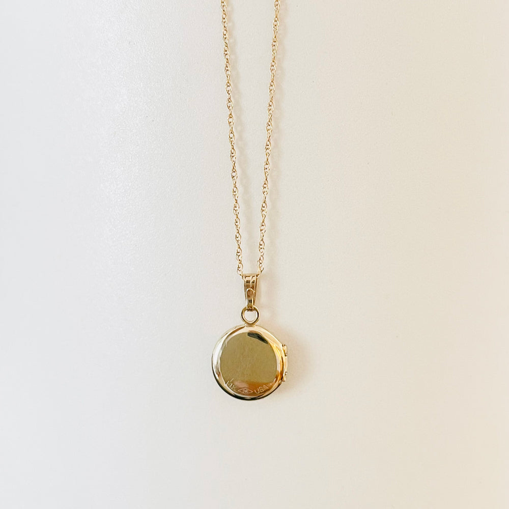 14k Yellow Gold Petite Silhouette Locket Necklace - Vana Chupp Studio