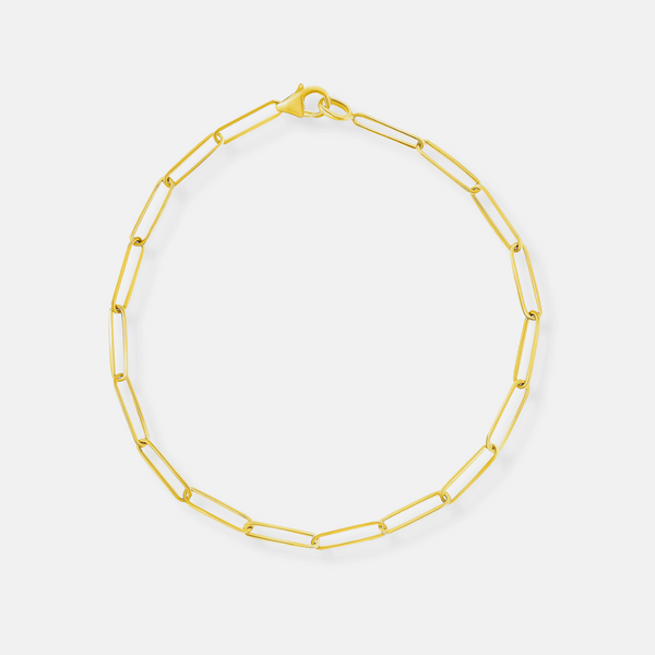 Baby Gold Grand Initial Paper Clip Bracelet