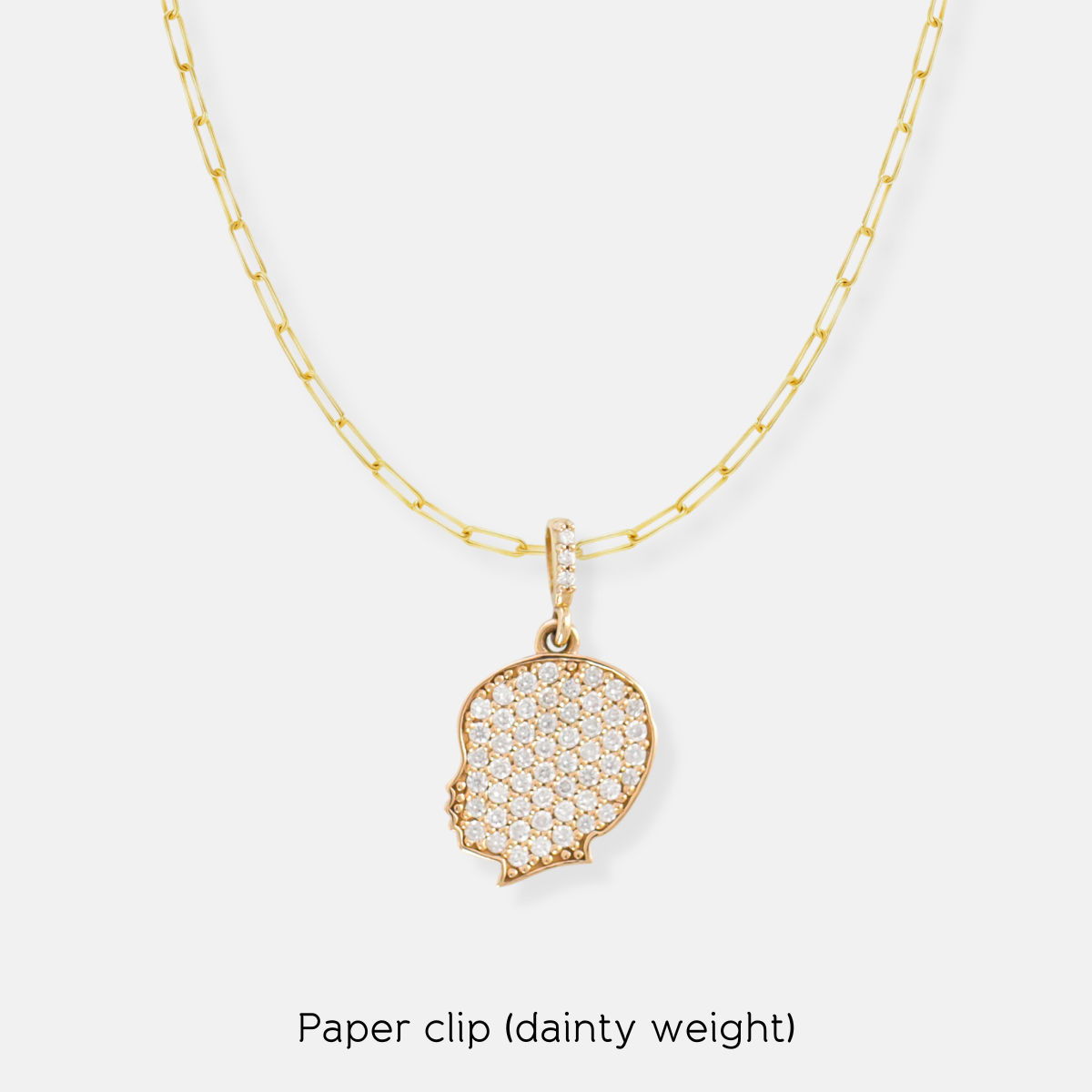 Build Your Own 14K Gold Pavé Diamond Silhouette Charm Necklace