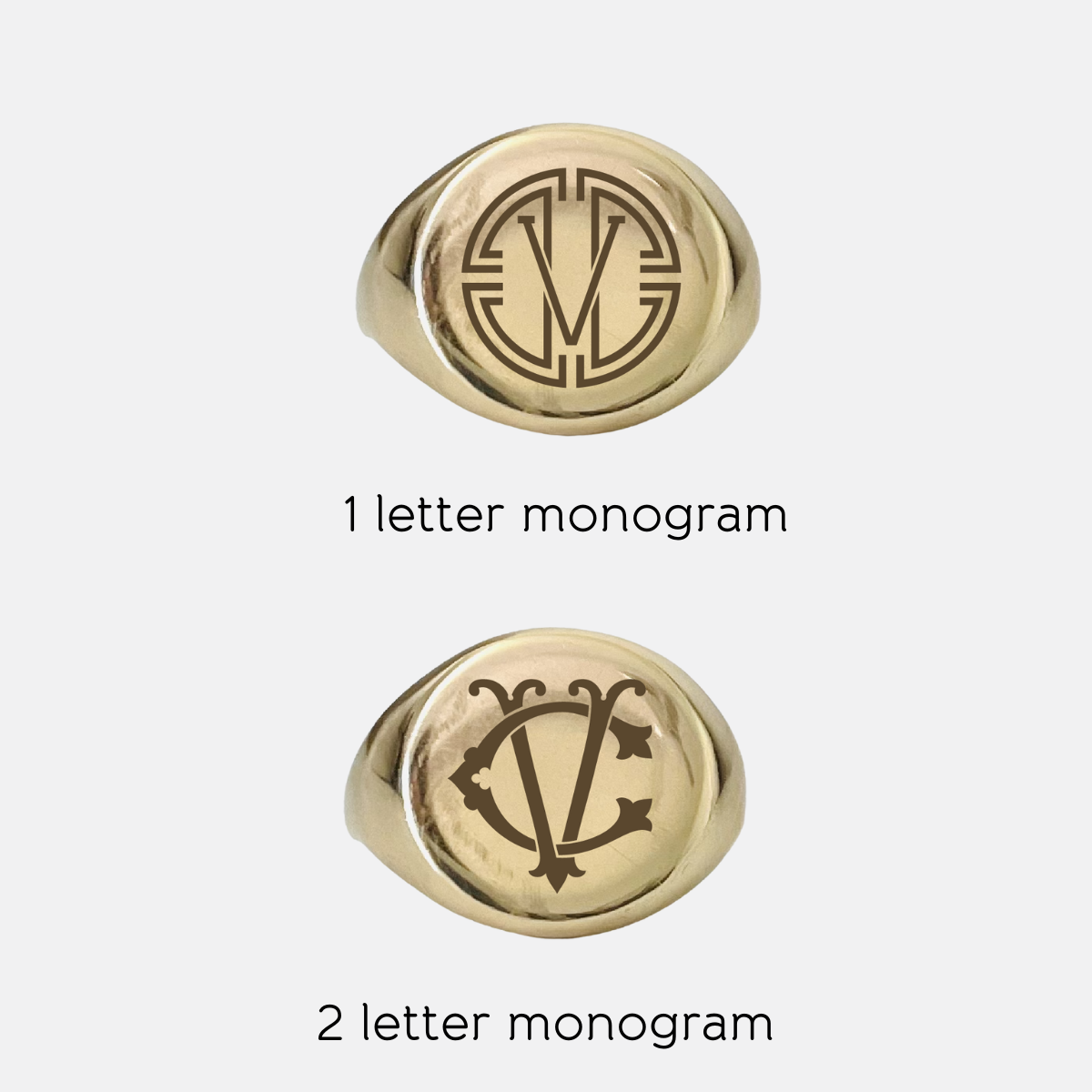 Custom Monogram Signet Rings - Personalized Engraved Monogram Signet Ring -  925 | eBay