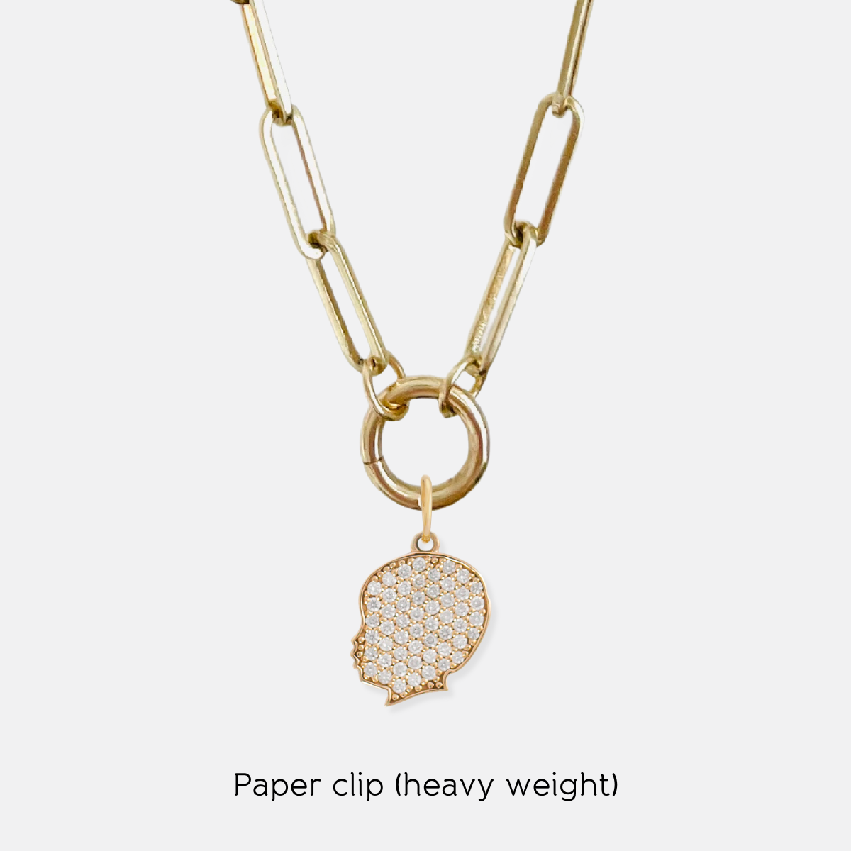 Build Your Own 14K Gold Pavé Diamond Silhouette Charm Necklace