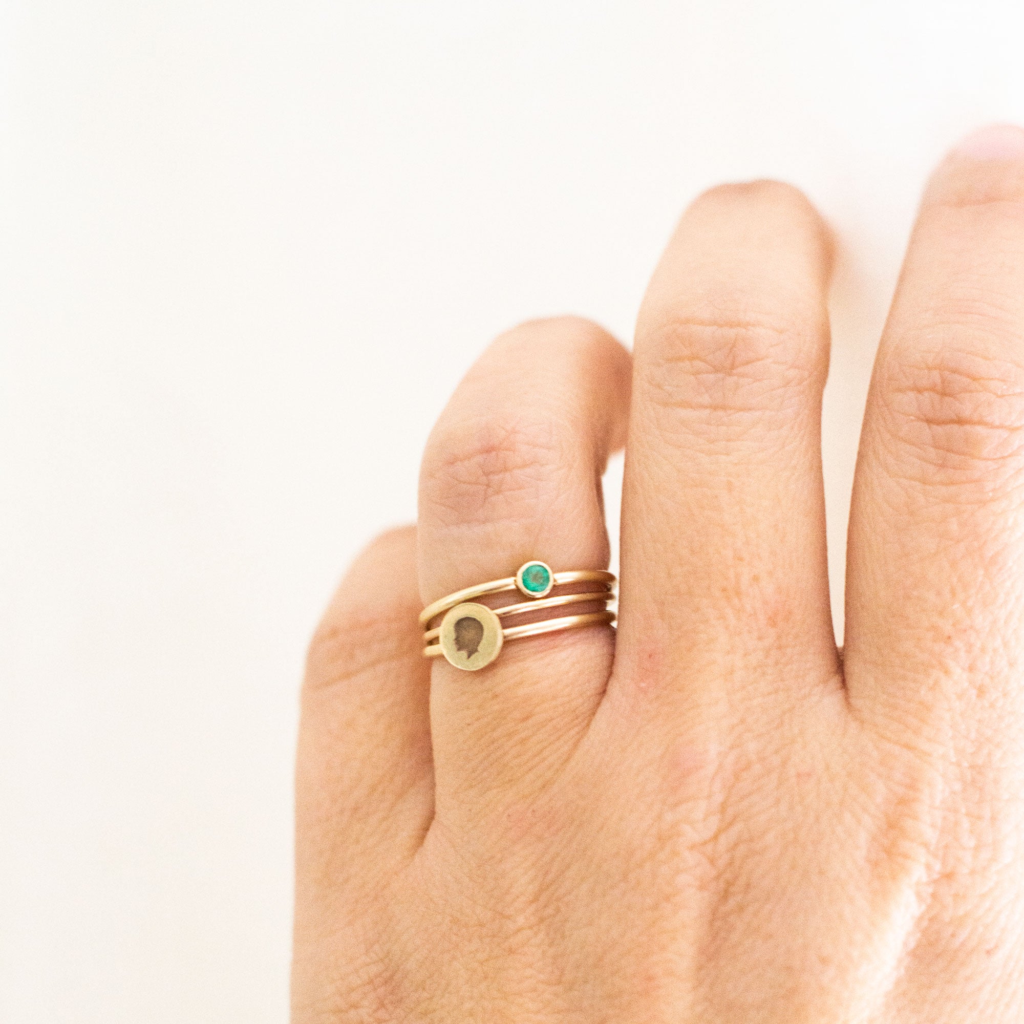 14K Tiny Birthstone Ring - Vana Chupp Studio